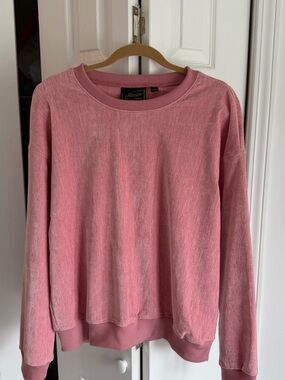 Massive Luxury Edition Pink Velour Crewneck Sweatshirt S